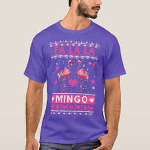 Fa La La La Mingo Flamingo Santa Pink Ugly Christm T-Shirt