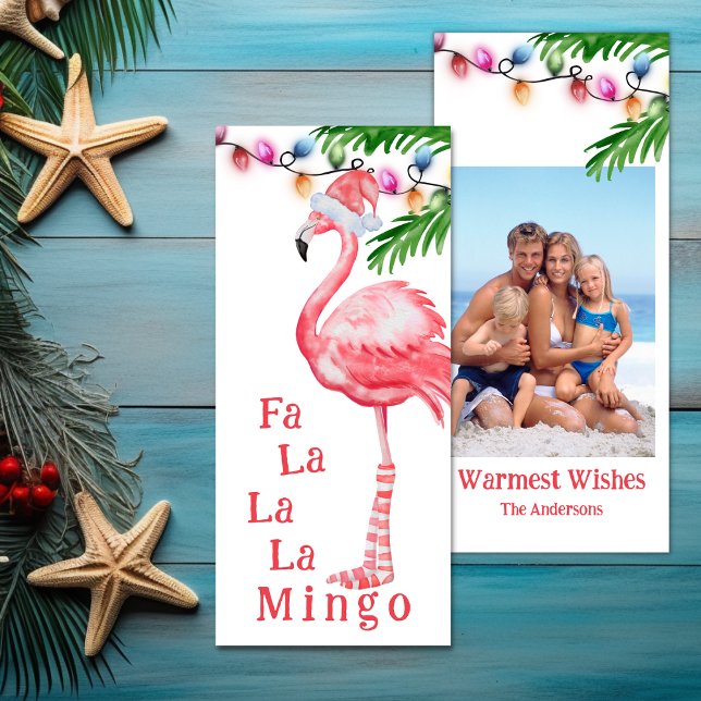 Fa La La La Mingo Photo Flamingo Christmas Card (Fa La La La Mingo Photo Flamingo Christmas Card)