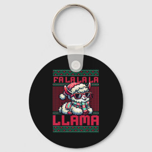 Fa La La La Party Llama Funny Christmas Ugly Sweat Key Ring