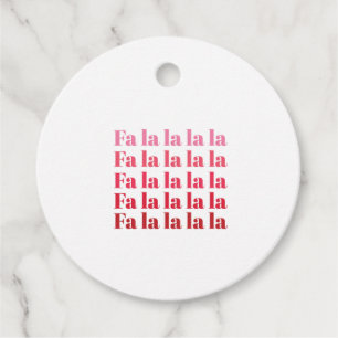 "Fa La La La" Pink Christmas Gift Tags 