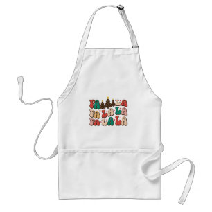 Fa la la la Retro Groovy Christmas Holidays Standard Apron