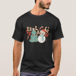 Fa La La La Retro Snowman Christmas Tree Merry And T-Shirt<br><div class="desc">Fa La La La Retro Snowman Christmas Tree Merry And Bright</div>