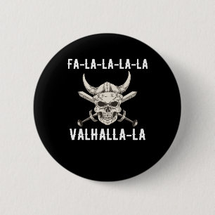 Fa-La-La-La Valhalla-La Viking God Christmas 6 Cm Round Badge