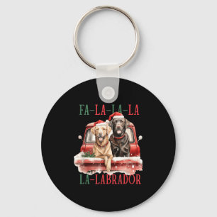 Fa La La Labrador Funny Christmas Key Ring