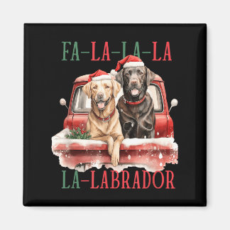 Fa La La Labrador Funny Christmas  Magnet