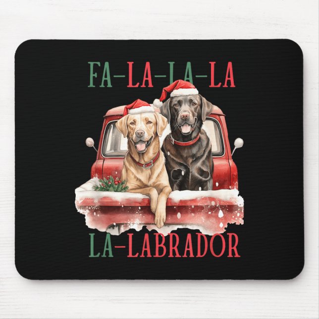 Fa La La Labrador Funny Christmas  Mouse Mat (Front)