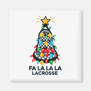 Fa La La Lacrosse Player Christmas Tree Lights Xma Magnet