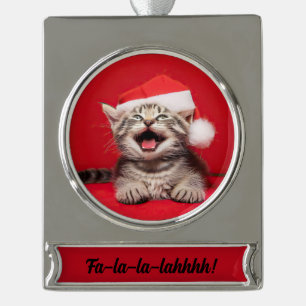 Fa-la-la-lalahhhh! Silver Plated Banner Ornament