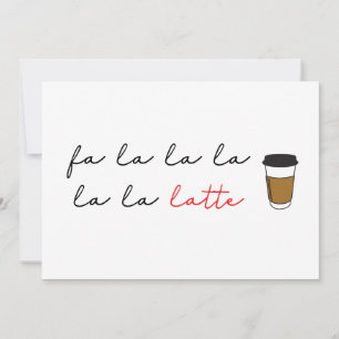 Fa la la latte Funny Cafe business Holiday Card