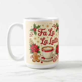 Fa la la latte gingermen cookies coffee mug