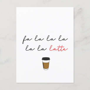 Fa la la latte local Cafe business Holiday Card