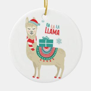 Fa la la Llama  Ceramic Tree Decoration