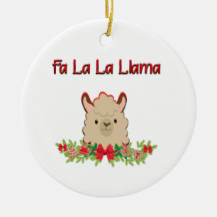 Fa La la Llama Ceramic Tree Decoration