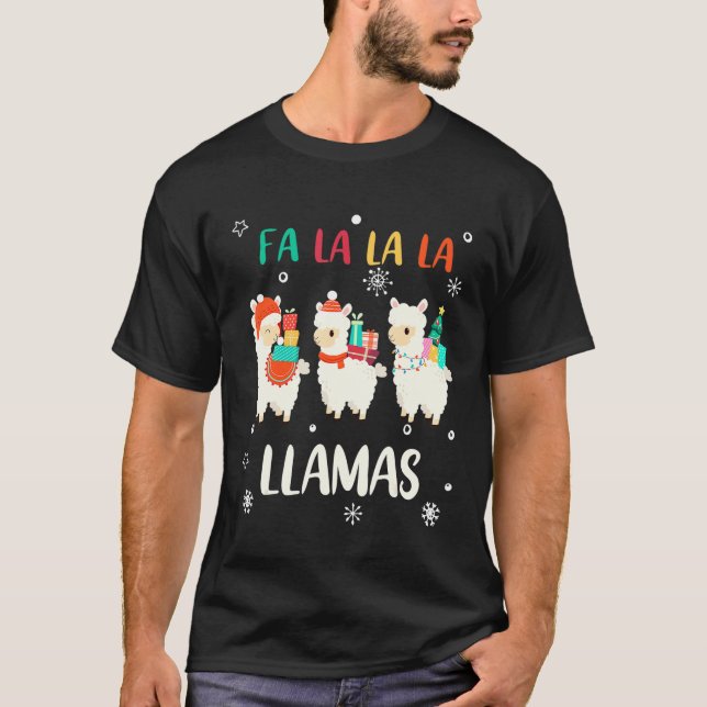 Fa La La Llama Christmas  Alpaca Lover Xmas Holida T-Shirt (Front)