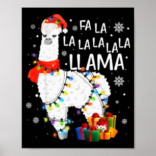 Fa La La Llama Christmas Funny Lllama Lover Xmas P Poster