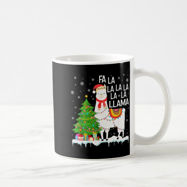 Fa La La Llama Christmas Funny Xmas Pyjamas Animal Coffee Mug (Right)