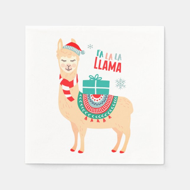 Fa La La Llama | Christmas Napkin (Front)