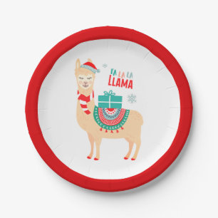 Fa La La Llama   Christmas Paper Plate