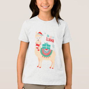 Fa La La Llama   Christmas Tri-Blend Shirt