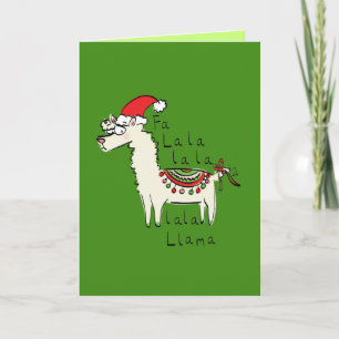 Fa la la Llama Funny Christmas Greeting Card