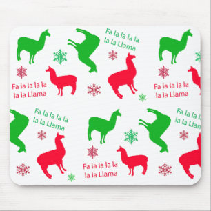 Fa la la Llama Funny Holidays Festive Christmas Mouse Mat