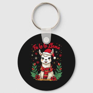 Fa La La Llama Funny Llama Christmas Alpaca Animal Key Ring