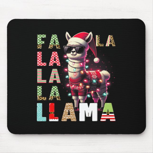 Fa La La Llama Funny Llama Christmas Animal Lover  Mouse Mat (Front)
