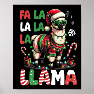 Fa La La Llama Funny Llama Christmas Animal Lover  Poster