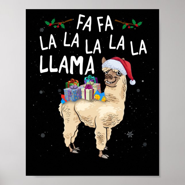 Fa La La Llama Llama Christmas With Christmas Box Poster (Front)