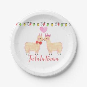 fa la la llama paper plate