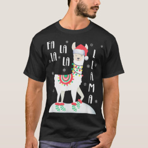 FA LA LA LLAMA Santa Christmas Funny Gift Xmas T-Shirt
