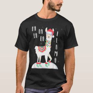 Fa La La Llama Santa Christmas  Xmas T-Shirt