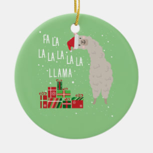 Fa La La Llama Shirt - Llama Christmas Ceramic Tree Decoration