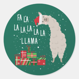 Fa La La Llama Shirt - Llama Christmas Classic Round Sticker