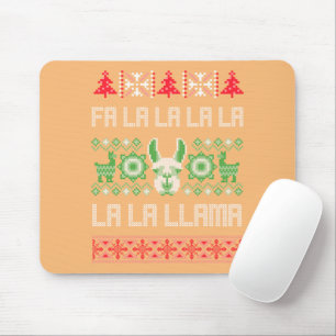 Fa La La Llama Shirt - Ugly Christmas Sweater Llam Mouse Mat