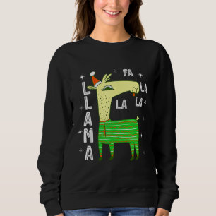 fa la la llama ugly christmas cute Lllama Lover Sweatshirt