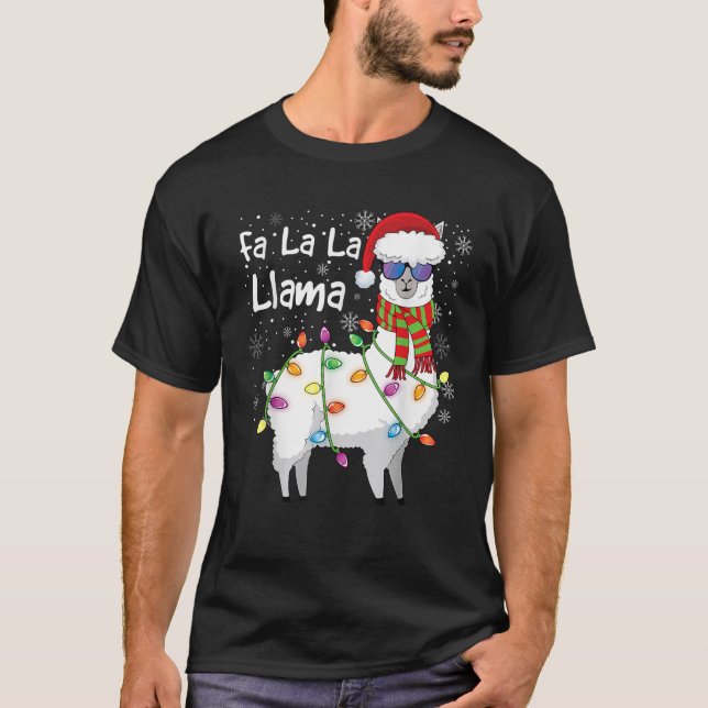 Fa La La Llama Women Men Funny Christmas Llama  T-Shirt (Front)