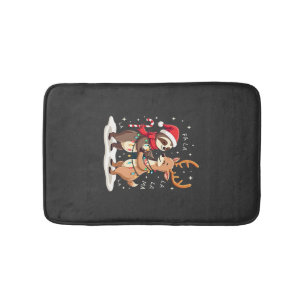 Fa La La Llama Xmas Lights Sloth Riding Llama Chri Bath Mat