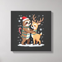 Fa La La Llama Xmas Lights Sloth Riding Llama Chri