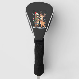 Fa La La Llama Xmas Lights Sloth Riding Llama Chri Golf Head Cover