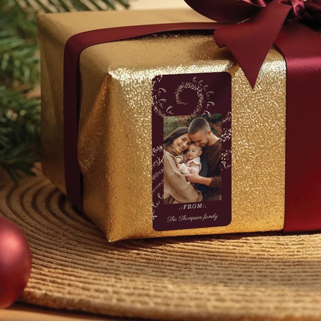 Fa La La Magical Christmas Carol Photo Burgundy Label (Fa La La Magical Christmas Carol Photo Burgundy Label)
