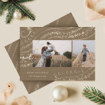 Fa La La Magical Gold Christmas Carol Two Photo Holiday Card<br><div class="desc">Send some holiday cheer to your family and friends with our magical and whimsical two photo Christmas carol music theme holiday card. The design features our original artwork with magical faux gold streamers of gold confetti and sparkling snow that creates the impression of music lines gracefully blowing in the wind....</div>