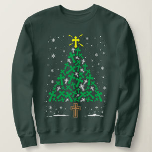 Fa La La Mingo Flamingo Christmas Tree Lights Deco Sweatshirt