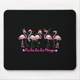 Fa La La Mingo Flamingo Christmas Tree Lights Troc Mouse Mat