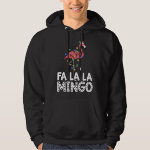 Fa La La Mingo Flamingo Christmas Tree Lights Trop Hoodie
