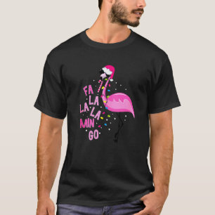Fa La La Mingo Flamingo Christmas Tree Lights Trop T-Shirt