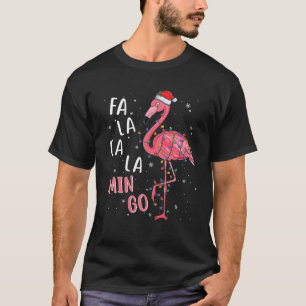 Fa La La Mingo Flamingo Christmas Tree Lights Xmas T-Shirt