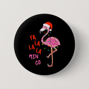Fa La La Mingo Flamingo Christmas Tropical Xmas Tr 6 Cm Round Badge