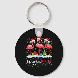 Fa La La Mingo Flamingo Christmas Tropical Xmas Tr Key Ring
