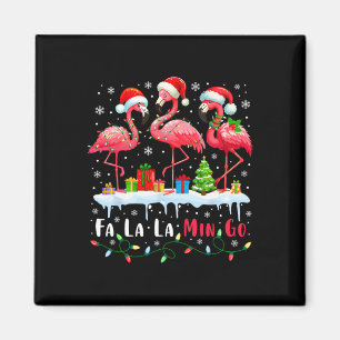 Fa La La Mingo Flamingo Christmas Tropical Xmas Tr Magnet